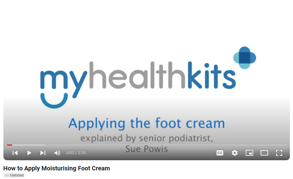 Applying Foot cream